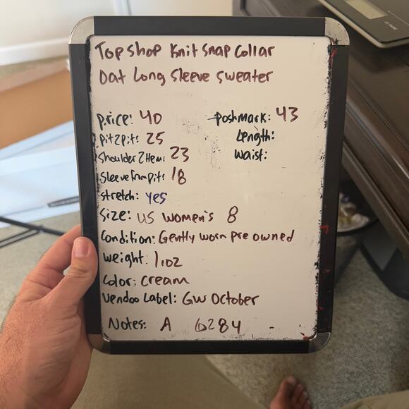 Topshop Knit Snap Collar Long Sleeve Sweater US Women's 8 - Picture 9 of 9